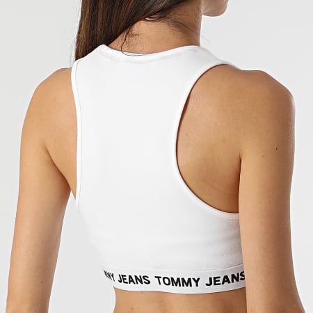 Tommy Jeans - Camiseta sin mangas con logo corto para mujer 2945 Blanco