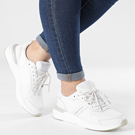 Calvin Klein - Sneakers da donna Flexi Runner Lace-Up Mix 0807 CK White