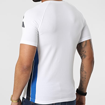 Emporio Armani - Tee Shirt Col V A Bandes 111760-2R725 Blanc ...