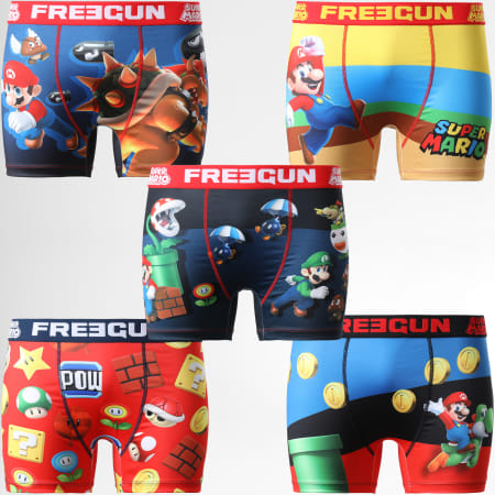 Freegun - Lot De 5 Boxers Super Mario Multi
