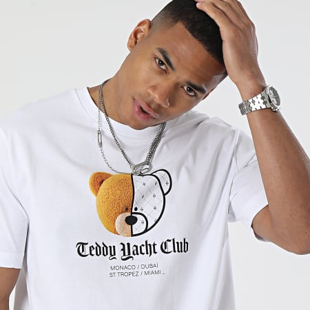 Teddy Yacht Club - Tee Shirt Oversize Large Head Bear Blanc