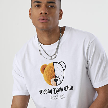 Teddy Yacht Club - Tee Shirt Oversize Large Head Bear Blanc