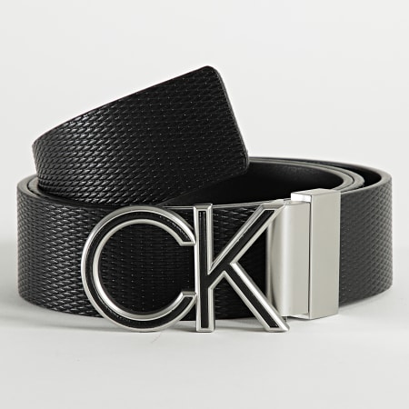 Calvin Klein - Cintura regolabile reversibile CK Intarsio in pelle 9263 Nero Marrone