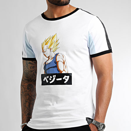 Dragon Ball Z - Tee Shirt A Bandes Saiyan Vegeta Blanc