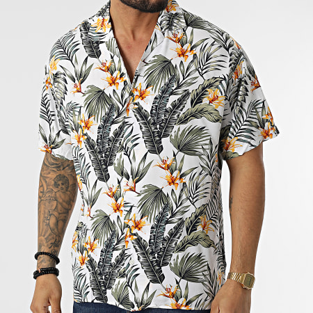 Jack And Jones - Chemise A Manches Courtes Tropic Resort Blanc Floral