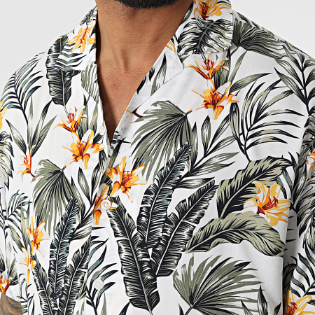Jack And Jones - Chemise A Manches Courtes Tropic Resort Blanc Floral