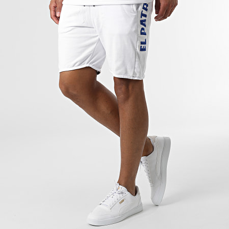Skr - El Patron Conjunto Camiseta Jogging Blanco Azul Royal Pantalón Corto