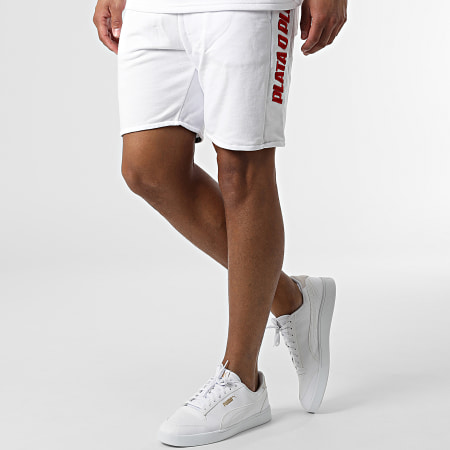 Skr - Conjunto Camiseta Jogging Shorts Plata O Plomo Blanco Rojo
