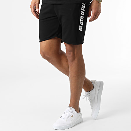 Skr - Conjunto Camiseta Jogging Shorts Plata O Plomo Negro Blanco