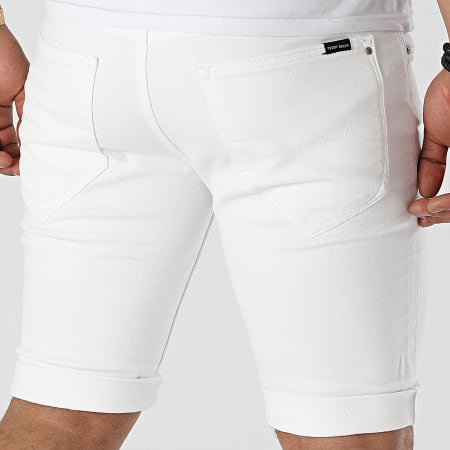 Teddy Smith - Scotty 3 Pantaloncini di jeans bianchi