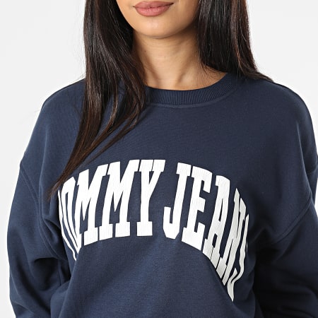 Tommy Jeans - Sudadera Relaxed College Cuello Redondo Mujer 2714 Azul Marino