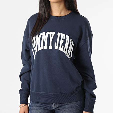 Tommy Jeans - Sweat Crewneck Femme Relaxed College 2714 Bleu Marine