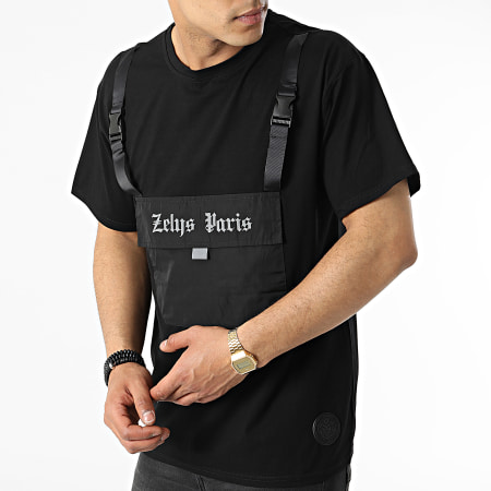 Zelys Paris - Tee Shirt A Poche Poitrine Snoop Noir Réfléchissant