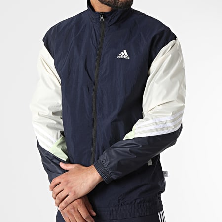 Adidas Sportswear - Ensemble De Survetement A Bandes MTS HE2231 Bleu Marine Beige
