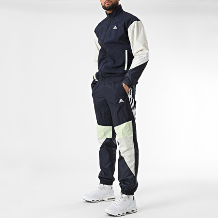 Adidas Sportswear - Ensemble De Survetement A Bandes MTS HE2231 Bleu Marine Beige