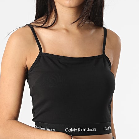 Calvin Klein - Crop Top de tirantes para mujer 9129 Negro