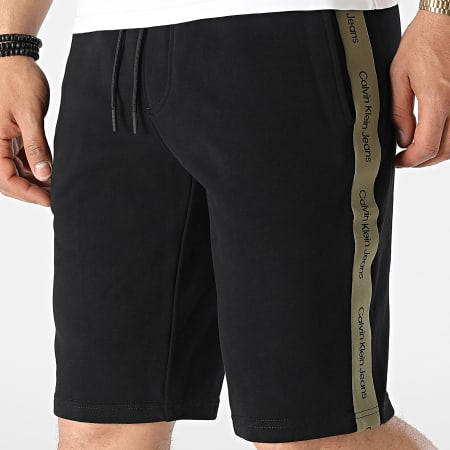 Calvin Klein - Nastro a contrasto 0617 Pantaloncini da jogging a righe verde kaki nero