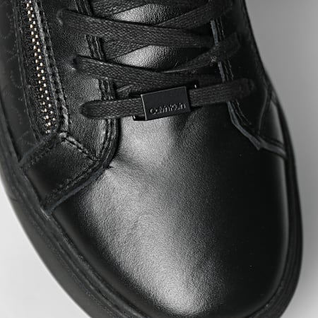 Calvin Klein - High Top Lace Up 0283 Black Mono Trainers