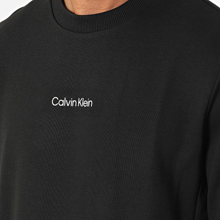 Calvin Klein - Sudadera de cuello redondo con micrologotipo Interlock 9431 Negro