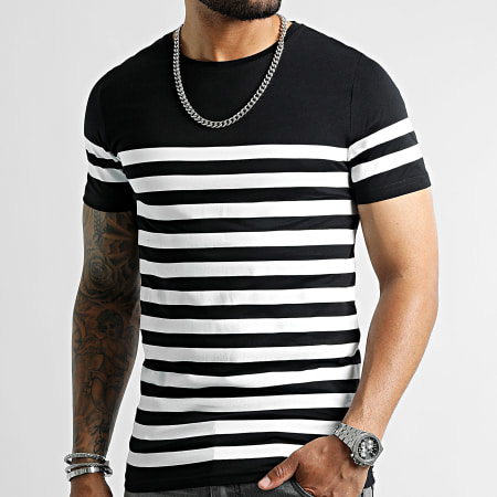 LBO - Camiseta Rayas 2321 Negro Blanco