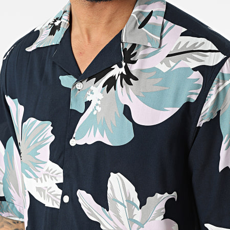 Only And Sons - Chemise A Manches Courtes Dan Life Bleu Marine Floral