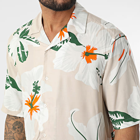 Only And Sons - Chemise A Manches Courtes Dan Life Beige Blanc Floral