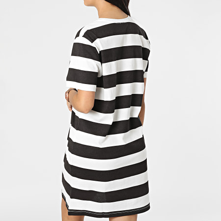 Only - Robe Tee Shirt Femme June Stripe Noir Blanc