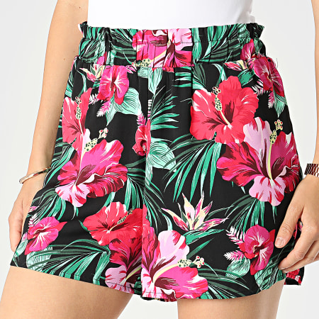 Only - Shorts florales negros Linda para mujer