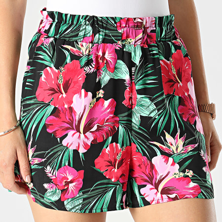 Only - Shorts florales negros Linda para mujer