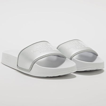 The North Face - Chanclas Base Camp Slide III Metallic Silver White para mujer