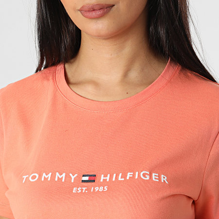 Tommy Hilfiger - Tee Shirt Femme Regular 8681 Corail