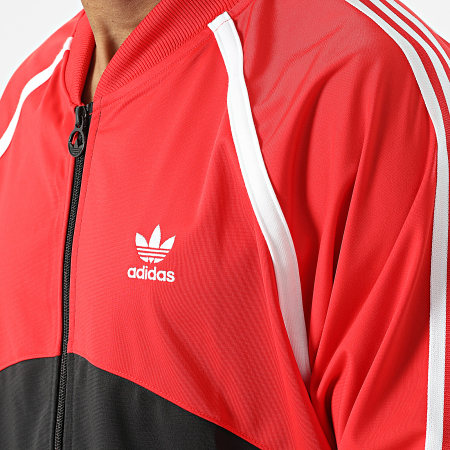 Adidas Originals - Veste Zippée A Bandes SST HC2076 Noir Rouge
