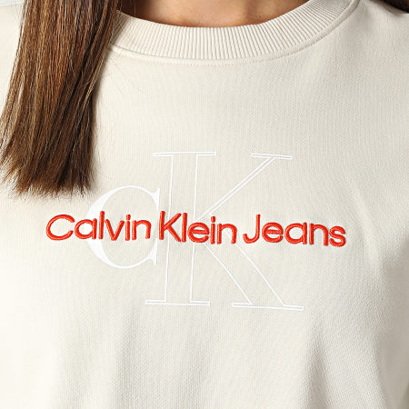 Calvin Klein - Felpa donna girocollo 8165 Beige