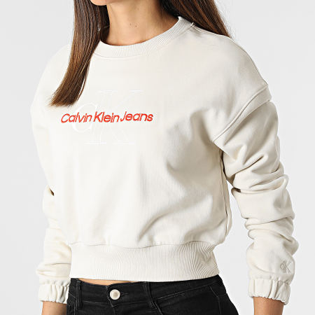 Calvin Klein - Felpa donna girocollo 8165 Beige