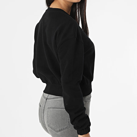 Calvin Klein - Sudadera corta de cuello redondo para mujer 8165 Black