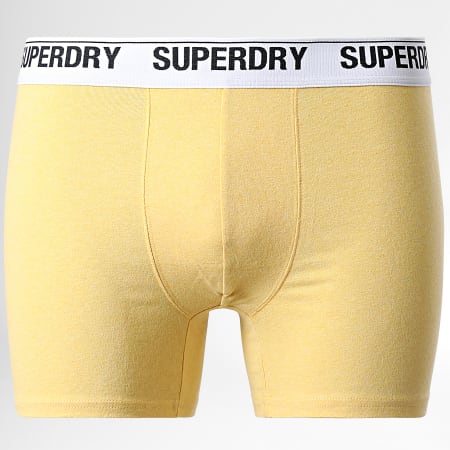 Superdry - Pack De 3 Boxers Clásicos Naranja Amarillo Gris Jaspeado