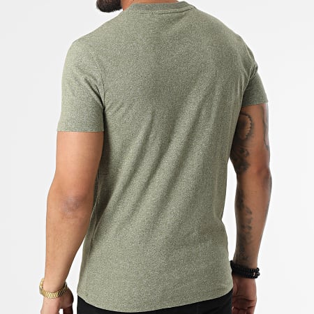 Superdry - Camiseta con bordado de logotipo vintage M1011245A Verde caqui jaspeado