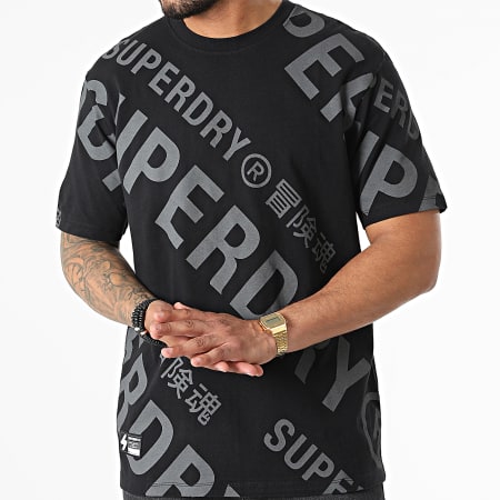 Superdry - Tee Shirt Code Classic Noir