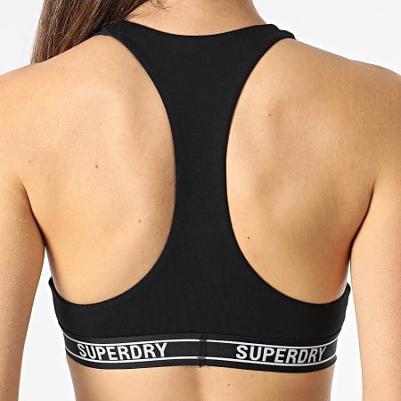 Superdry - Sujetador Mujer Multi Logo Negro