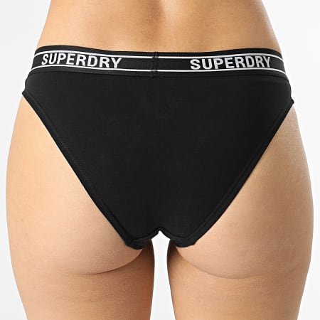 Superdry - Braguita Mujer Multi Logo Negra