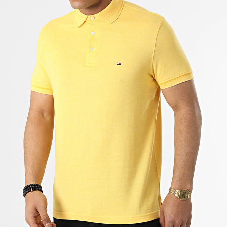 Tommy Hilfiger - Polo Manches Courtes Mouline Tipped 5680 Jaune