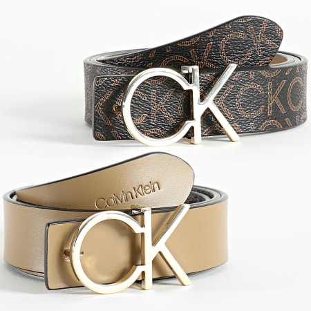 Calvin Klein - Cinturón Reversible Mujer Re-Lock 9564 Marrón