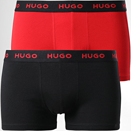 HUGO - Set di 3 boxer 50469766 nero rosso