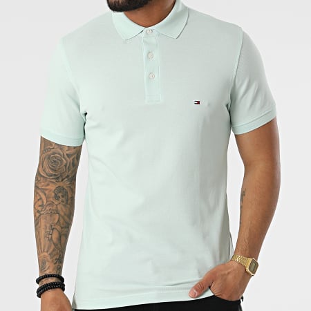 Tommy Hilfiger - Polo Manches Courtes 1985 Slim 7771 Turquoise Clair