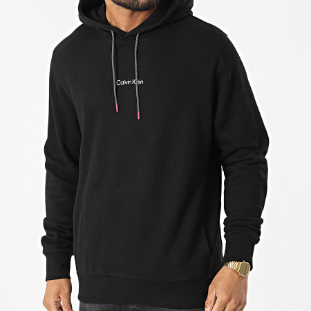 Calvin Klein - Sudadera con capucha con logo dividido en la espalda 8449 Negro