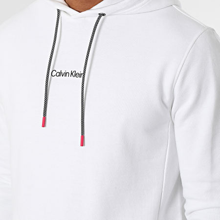 Calvin Klein - Sweat Capuche Split Back Logo 8449 Blanc