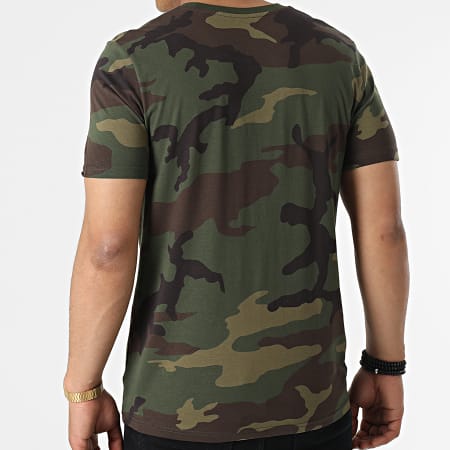 La Piraterie - Tee Shirt Camouflage Logo Vert Kaki Jaune Fluo