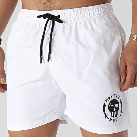 La Piraterie - Pantaloncini da bagno con logo Bianco Nero