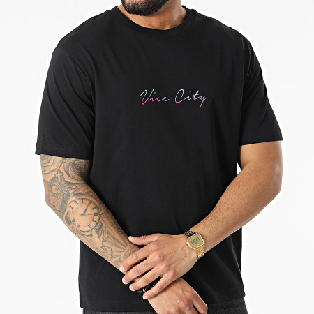 Luxury Lovers - Tee Shirt Oversize Large Vice City Miami Noir