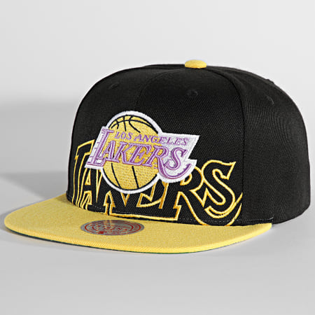 Mitchell and Ness - NBA Low Big Face Los Angeles Lakers Snapback Cap Nero Giallo